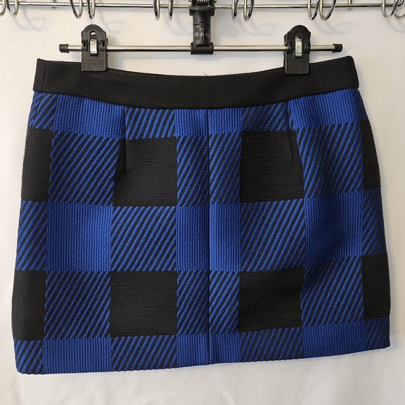 Rag & Bone Cybil Blue & Black Wool Blend Mini Sz 2 - Picture 4 of 14